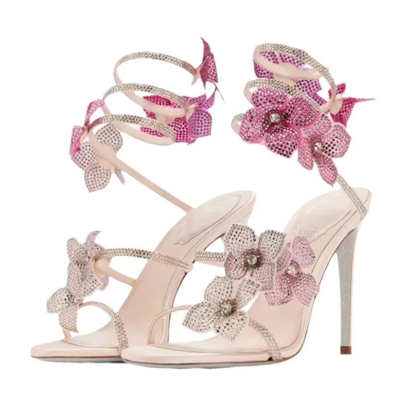 Ankle Strap Attachment - Eilyken Sexy CRYSTAL Flower Thin High