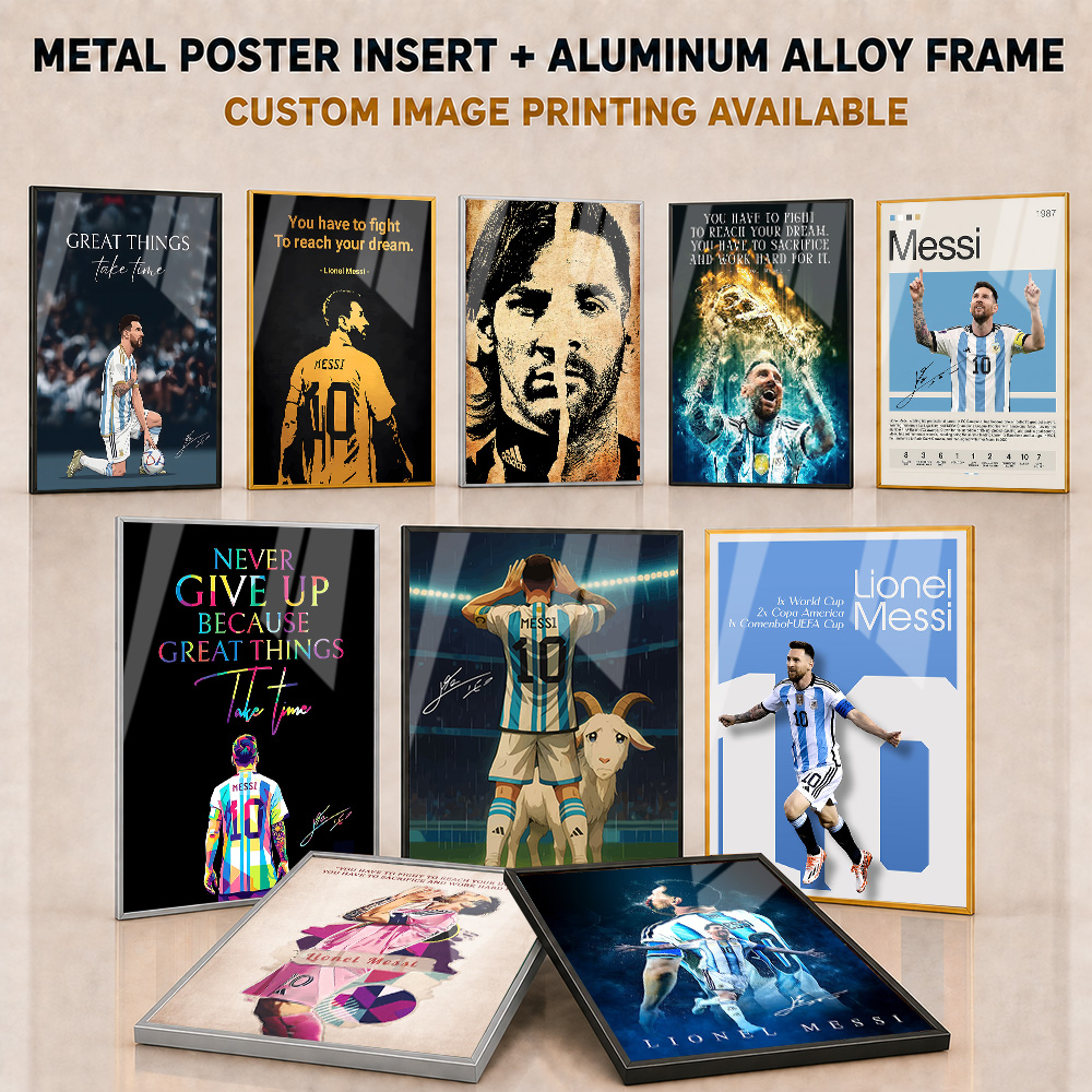 Home Gym Yes Or No - Lionel Messi Framed Metal Poster Personalized