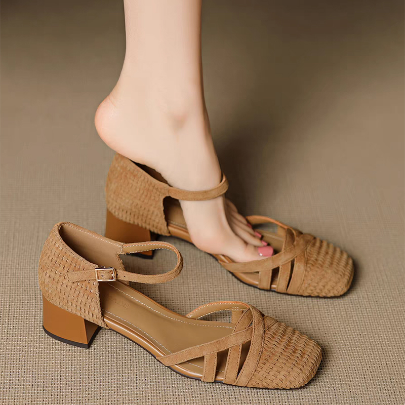 Retro Weave High Heel Sandals  - Ankle Strap Attachment recension och pris