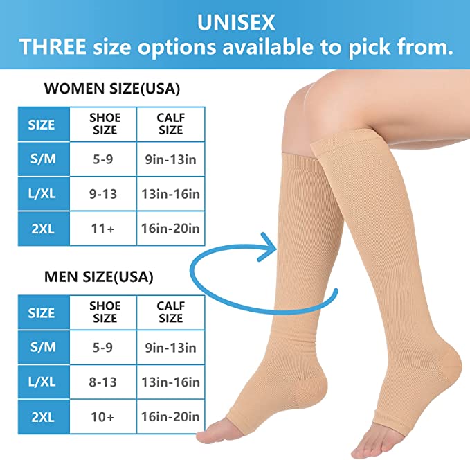 Open Toe Knee High Calf Compre - Seated Calf Raise recension och pris
