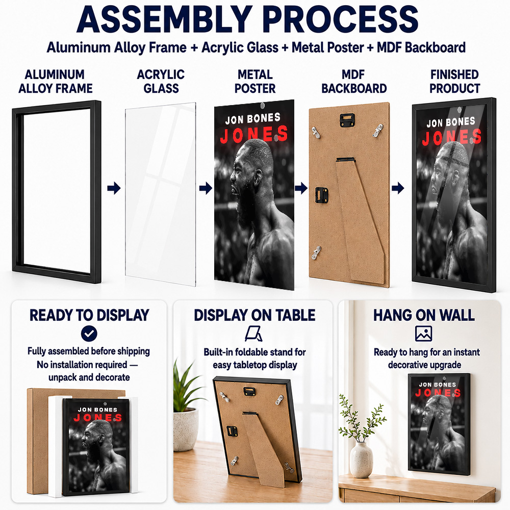 Jon Jones Framed Metal Print C - Home Gym Yes Or No recension och pris