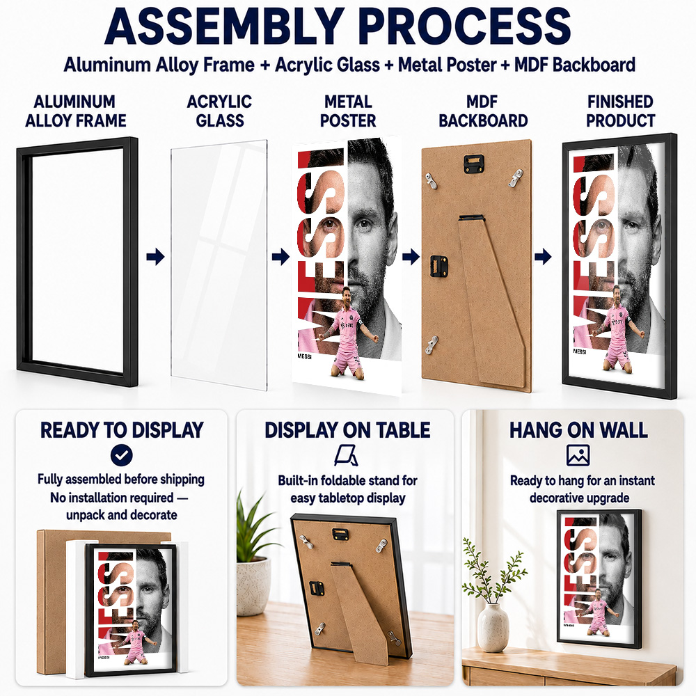 Lionel Messi Framed Metal Post - Home Gym Yes Or No recension och pris